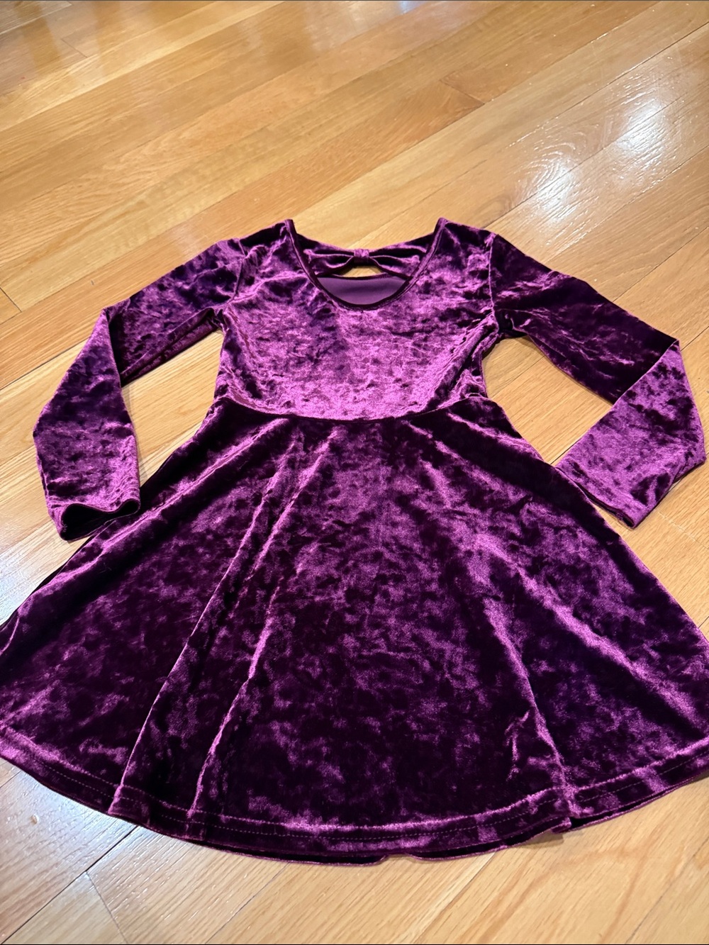 Place girls velvet purple holiday dress size xs . (4)